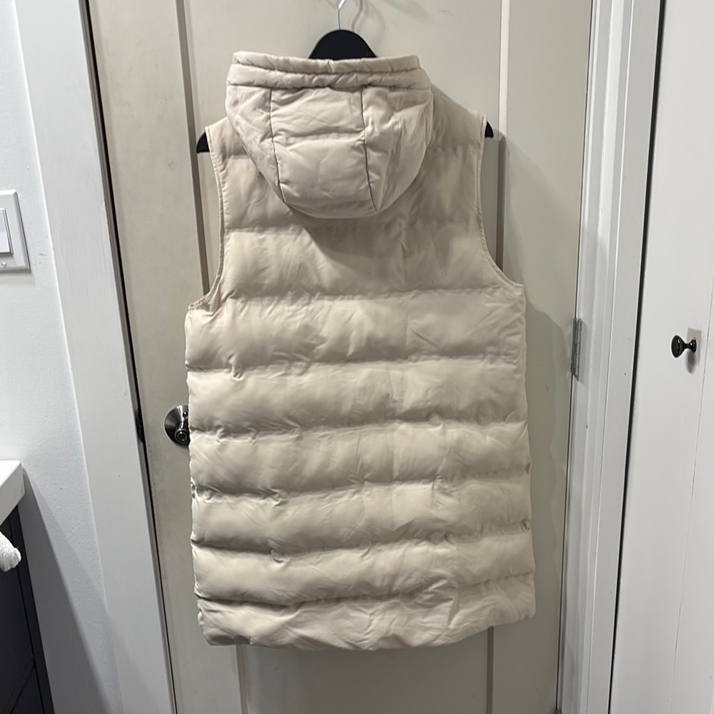 Zara Cream Hooded Puffer Vest - Picture 4 of 4